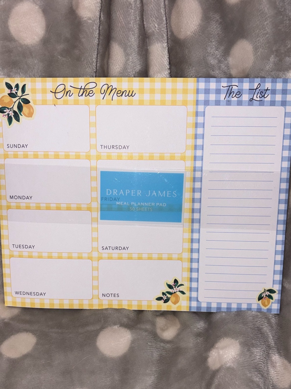 Draper James Magnetic Meal Planner Notepad - 50 Sheets - NEW